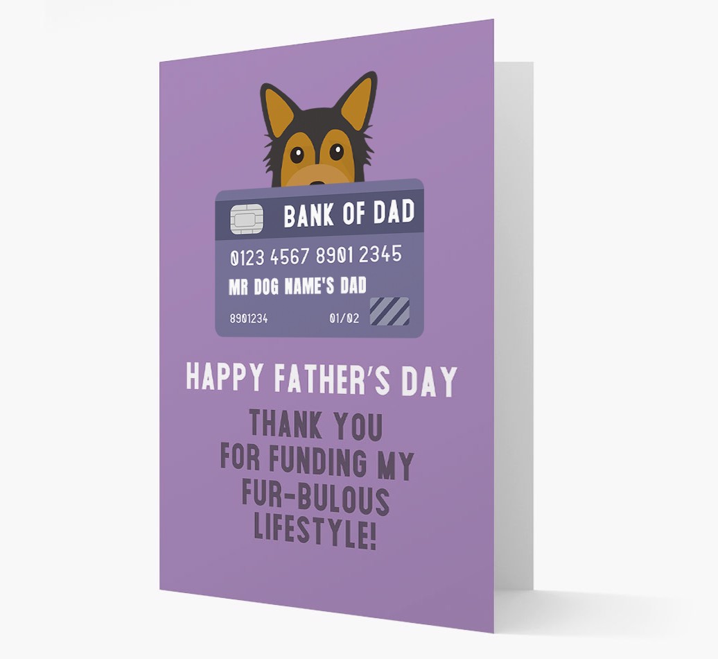 Personalized 'Bank of Dad' Card with {breedFullName} Icon