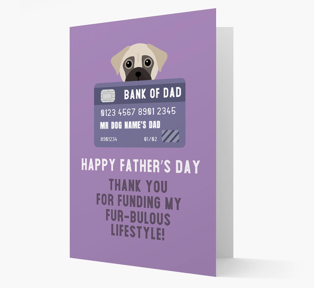 Personalised 'Bank of Dad' Card with {breedFullName} Icon
