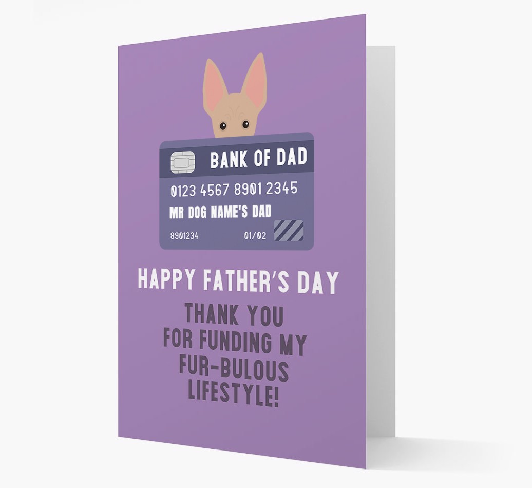 Personalised 'Bank of Dad' Card with {breedFullName} Icon