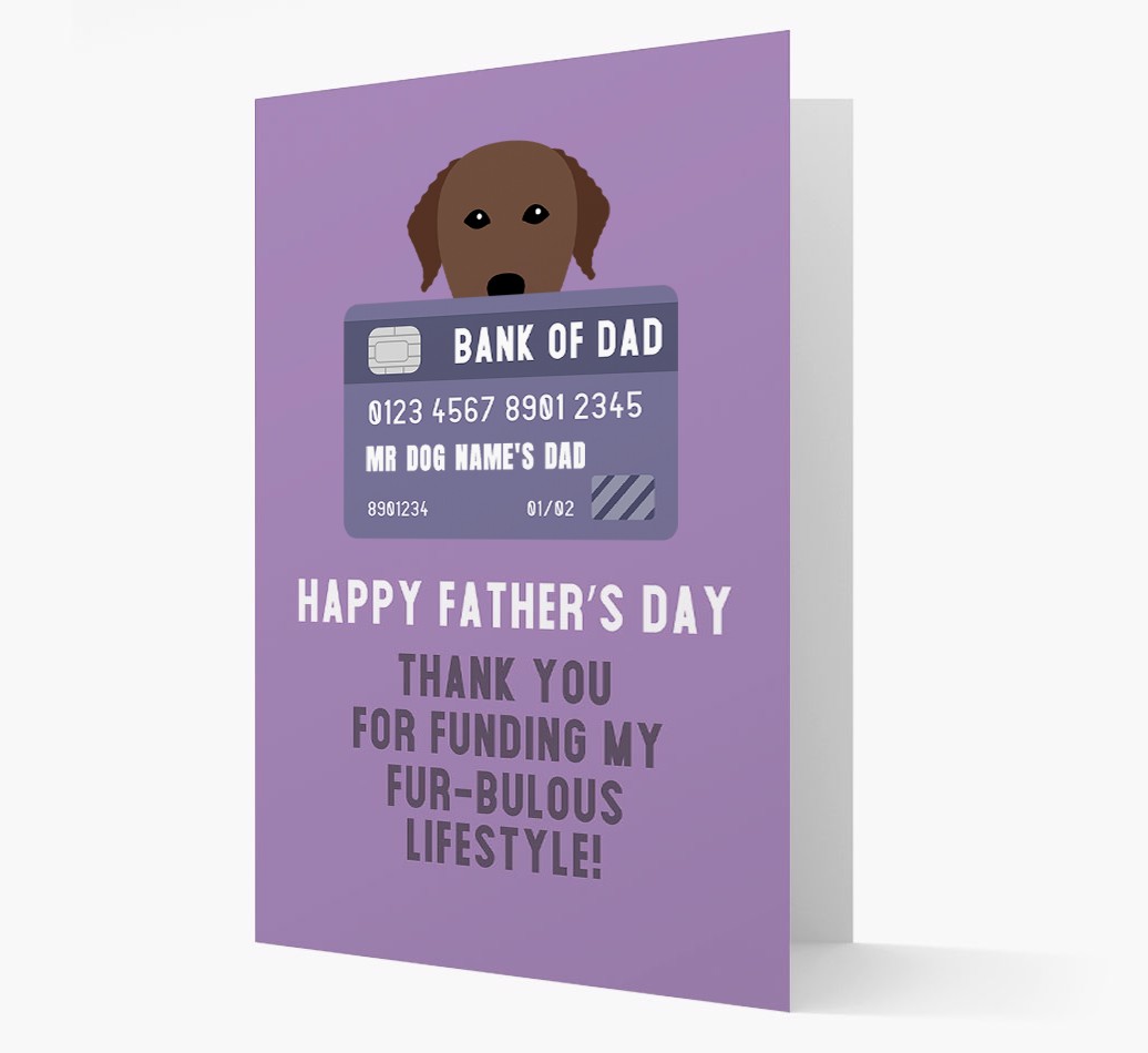 Personalized 'Bank of Dad' Card with {breedFullName} Icon