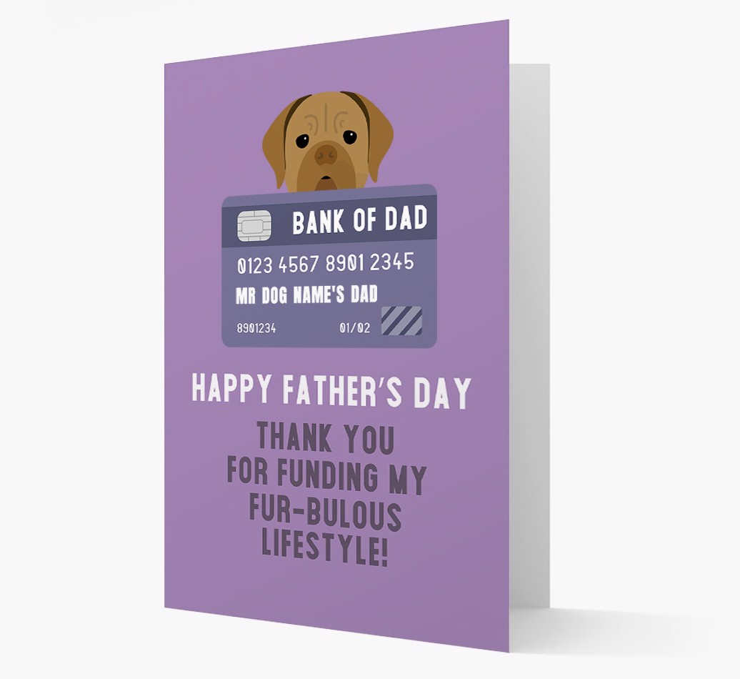 Personalized 'Bank of Dad' Card with {breedFullName} Icon