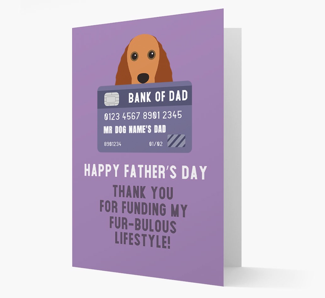 Personalized 'Bank of Dad' Card with {breedFullName} Icon