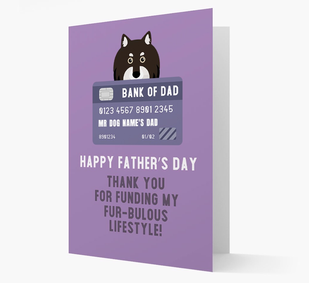 Personalized 'Bank of Dad' Card with {breedFullName} Icon