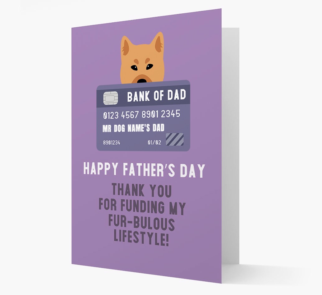 Personalized 'Bank of Dad' Card with {breedFullName} Icon