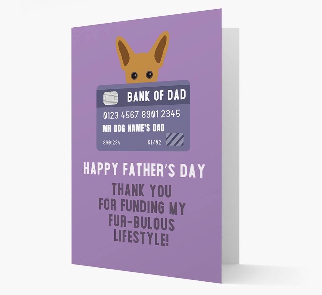 Personalized 'Bank of Dad' Card with {breedFullName} Icon