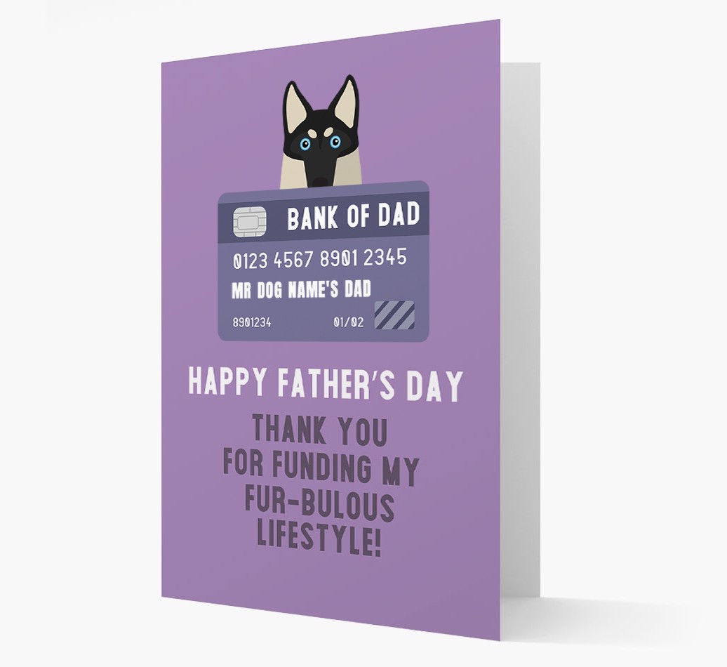 Personalized 'Bank of Dad' Card with {breedFullName} Icon