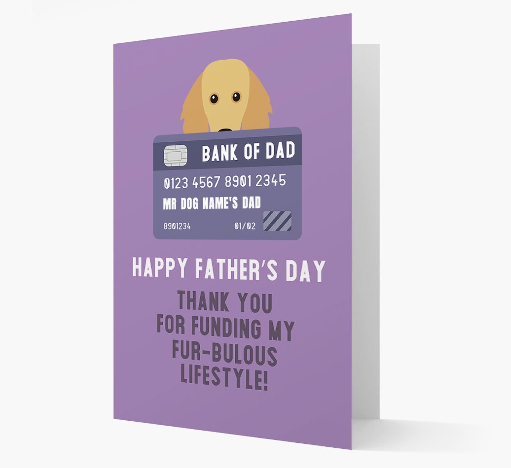 Personalized 'Bank of Dad' Card with {breedFullName} Icon