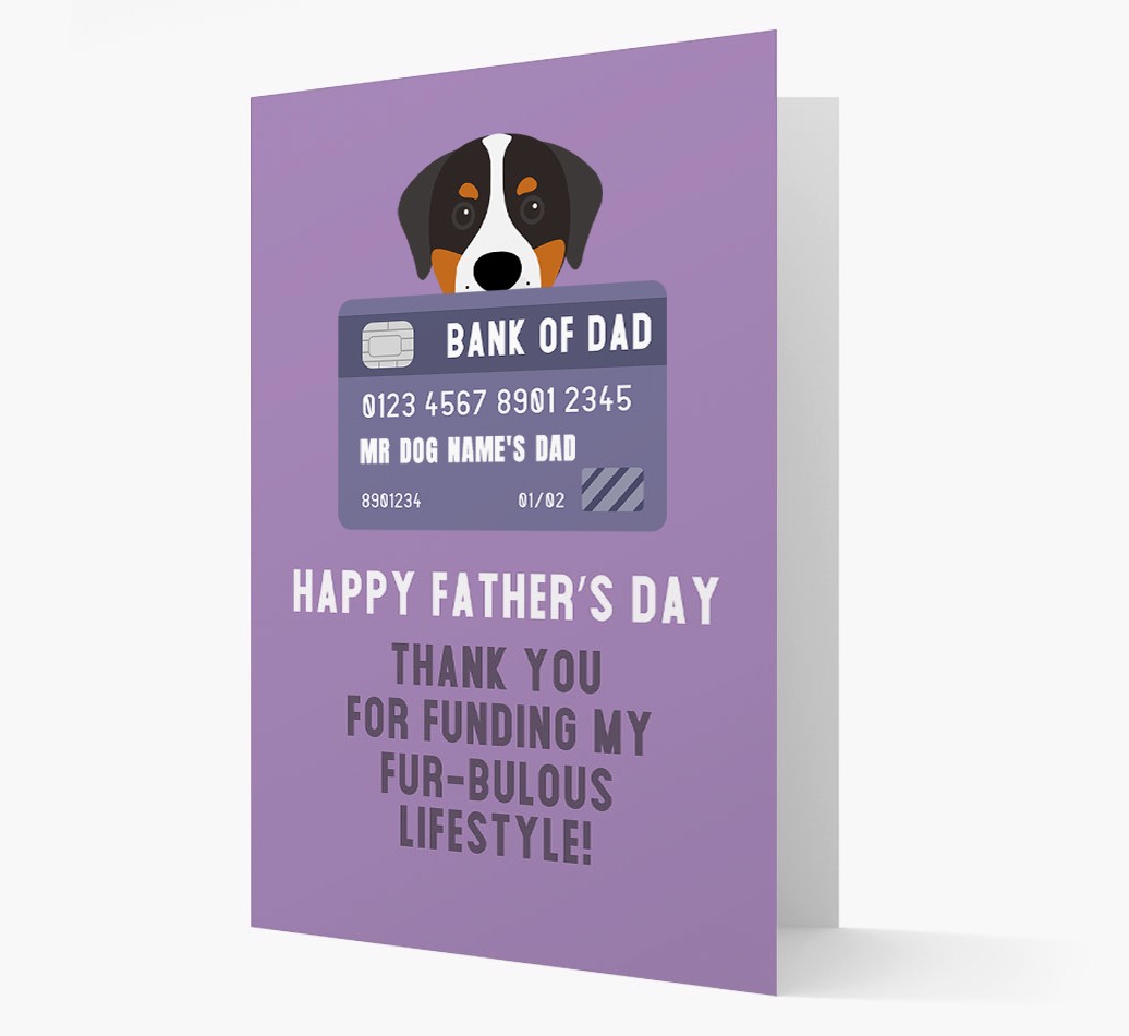 Personalized 'Bank of Dad' Card with {breedFullName} Icon
