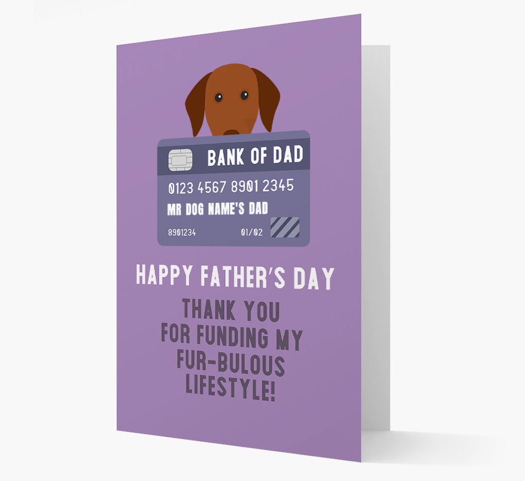 Personalized 'Bank of Dad' Card with {breedFullName} Icon