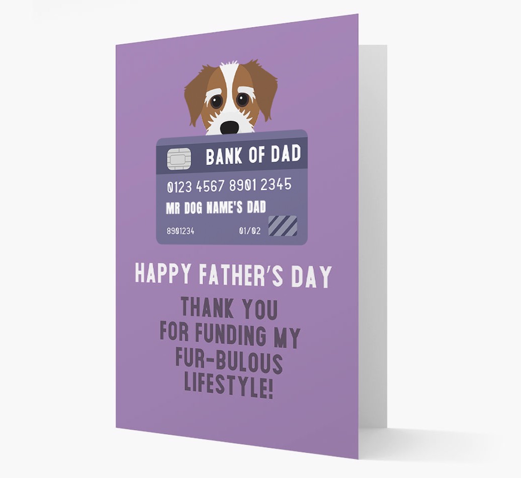 Personalized 'Bank of Dad' Card with {breedFullName} Icon