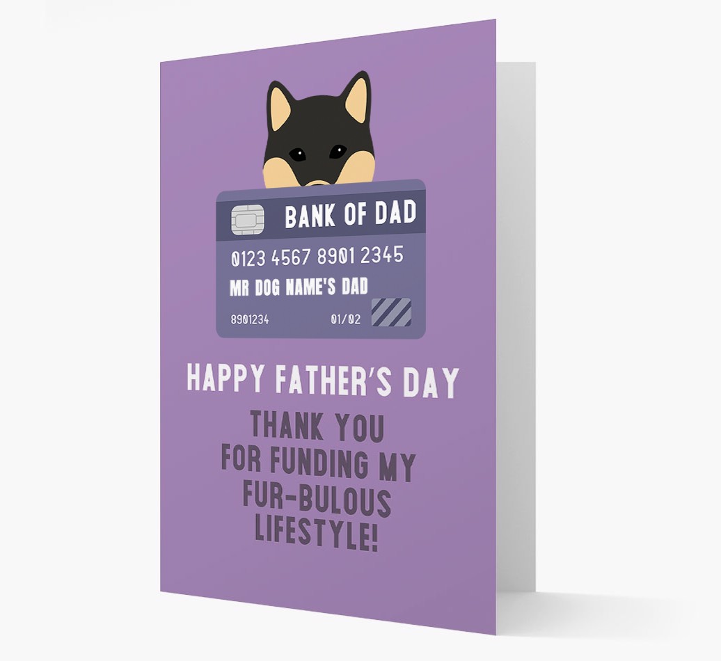 Personalized 'Bank of Dad' Card with {breedFullName} Icon