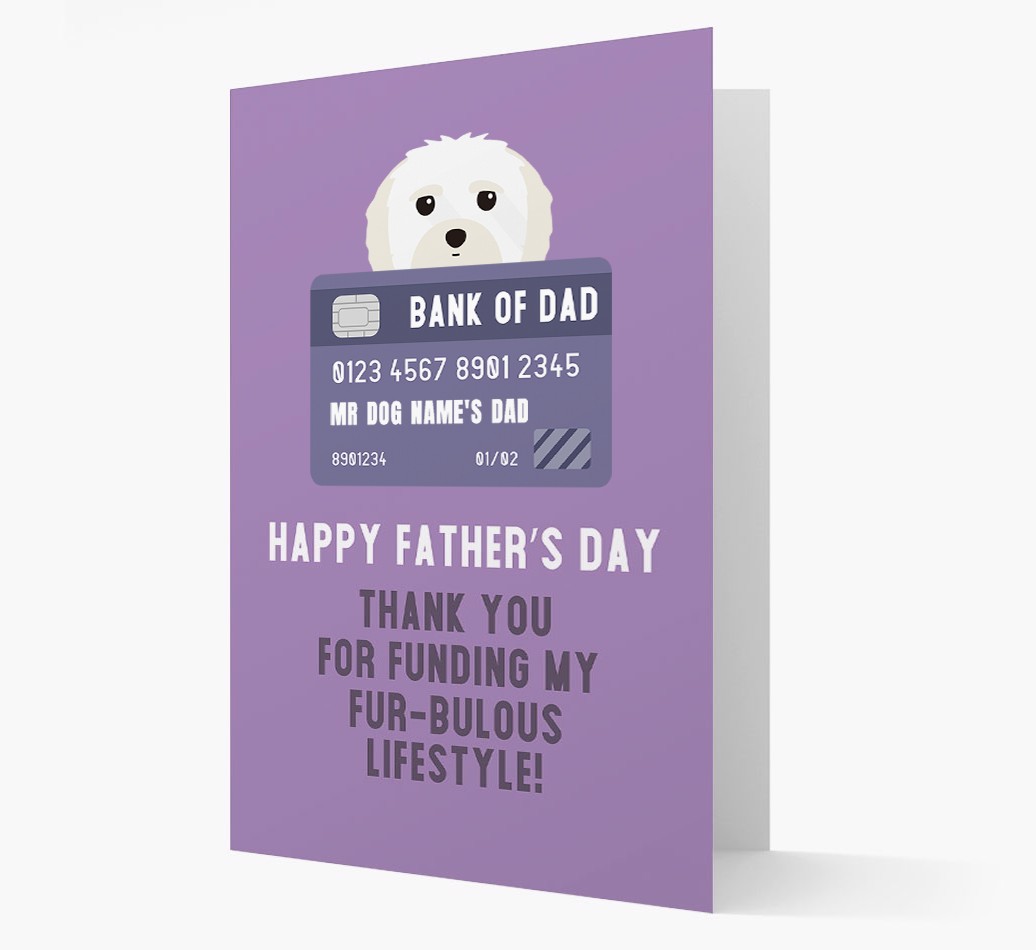 Personalized 'Bank of Dad' Card with {breedFullName} Icon