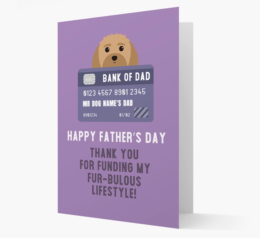Personalized 'Bank of Dad' Card with {breedFullName} Icon