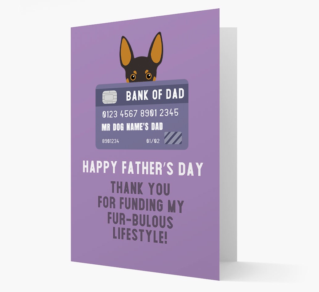 Personalized 'Bank of Dad' Card with {breedFullName} Icon