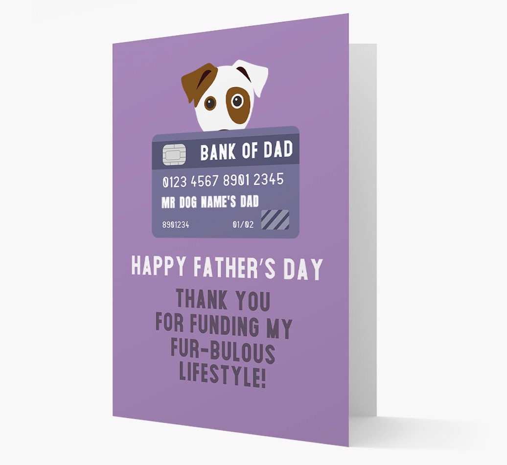 Personalized 'Bank of Dad' Card with {breedFullName} Icon
