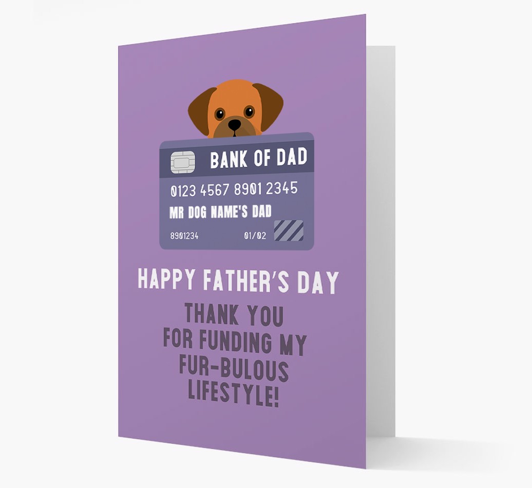 Personalized 'Bank of Dad' Card with {breedFullName} Icon
