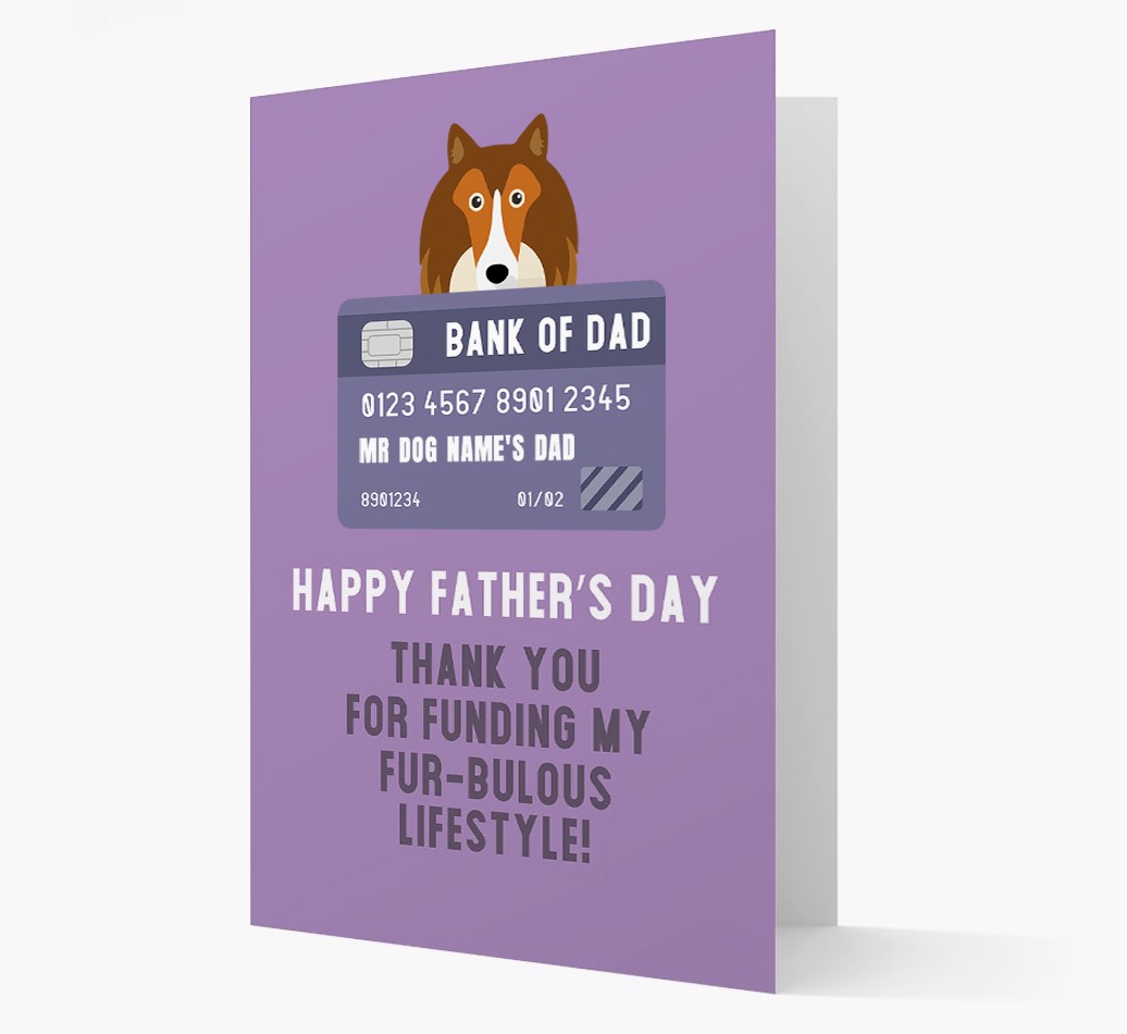 Personalized 'Bank of Dad' Card with {breedFullName} Icon