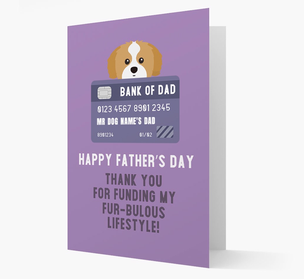 Personalized 'Bank of Dad' Card with {breedFullName} Icon