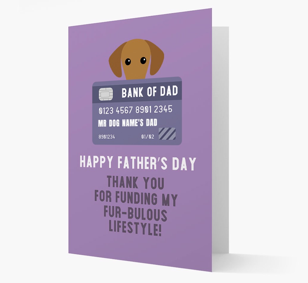 Personalized 'Bank of Dad' Card with {breedFullName} Icon