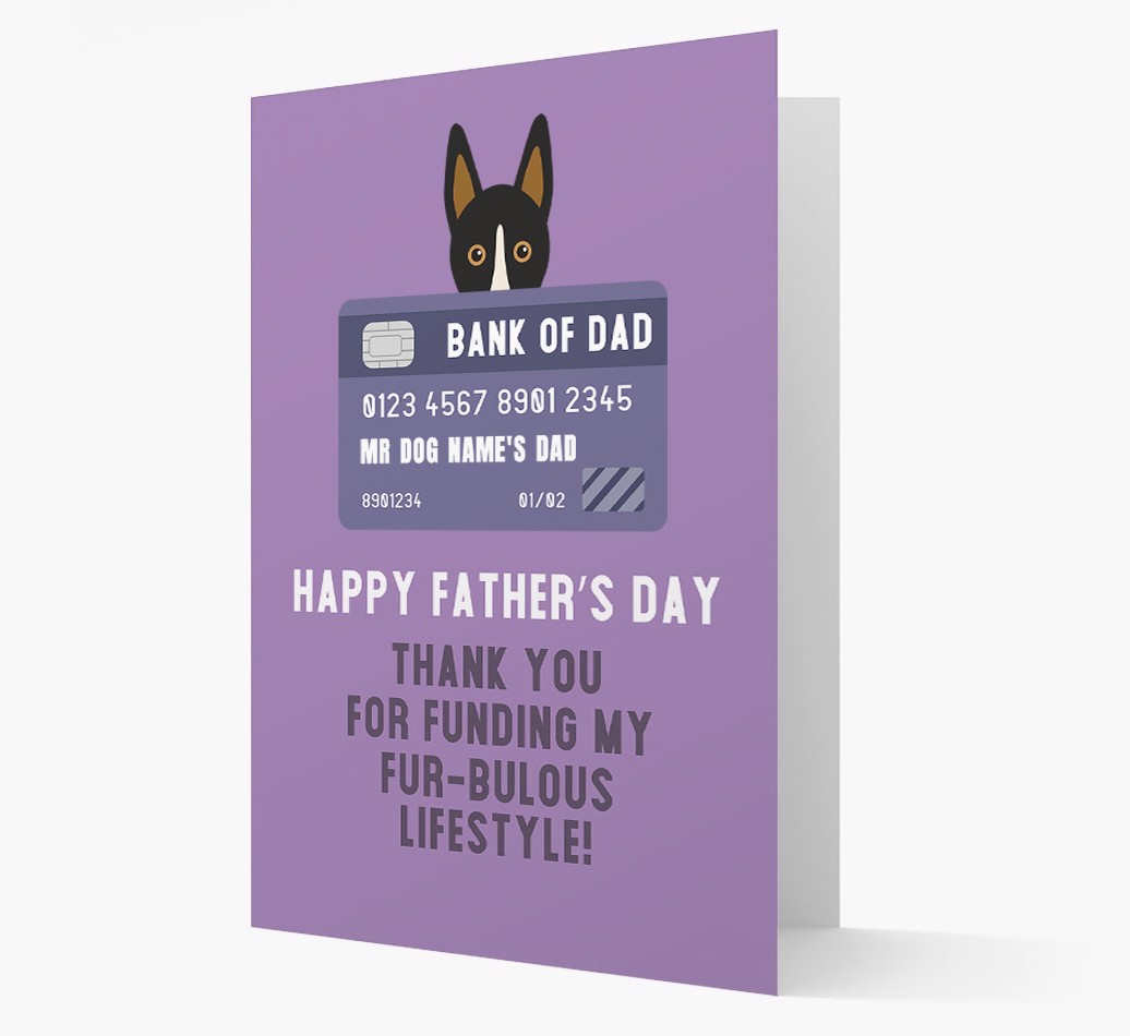 Personalized 'Bank of Dad' Card with {breedFullName} Icon