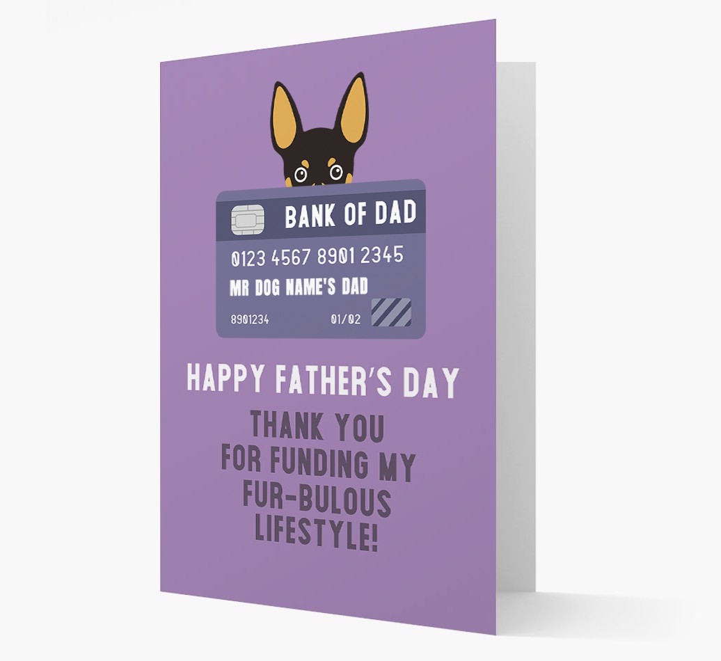 Personalized 'Bank of Dad' Card with {breedFullName} Icon