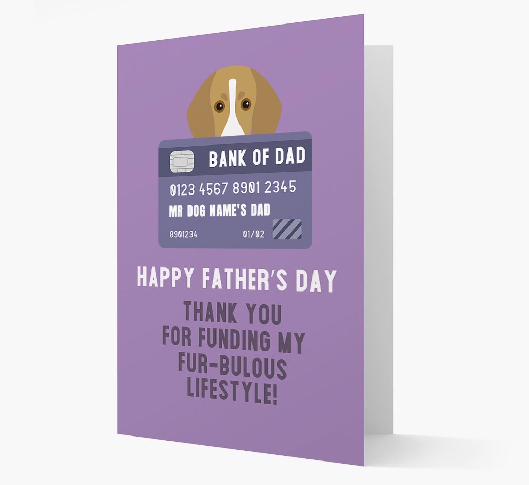 Personalized 'Bank of Dad' Card with {breedFullName} Icon