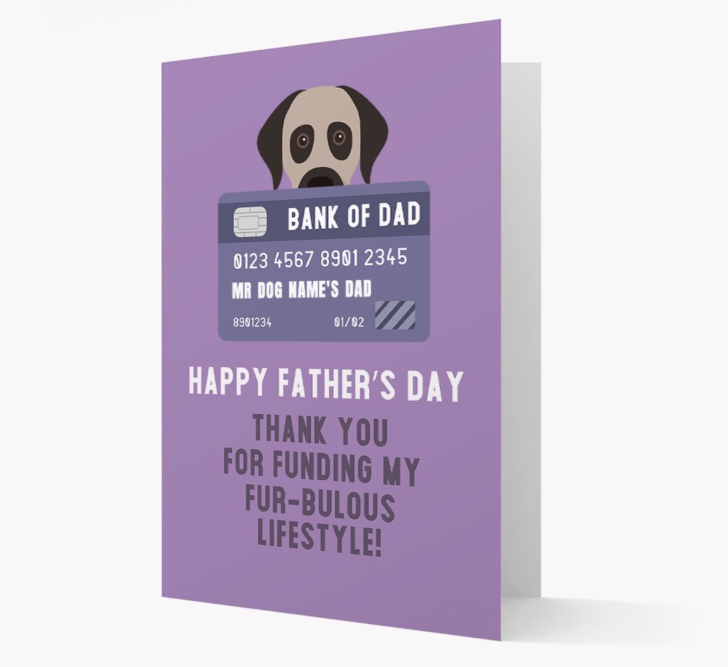 Personalized 'Bank of Dad' Card with {breedFullName} Icon