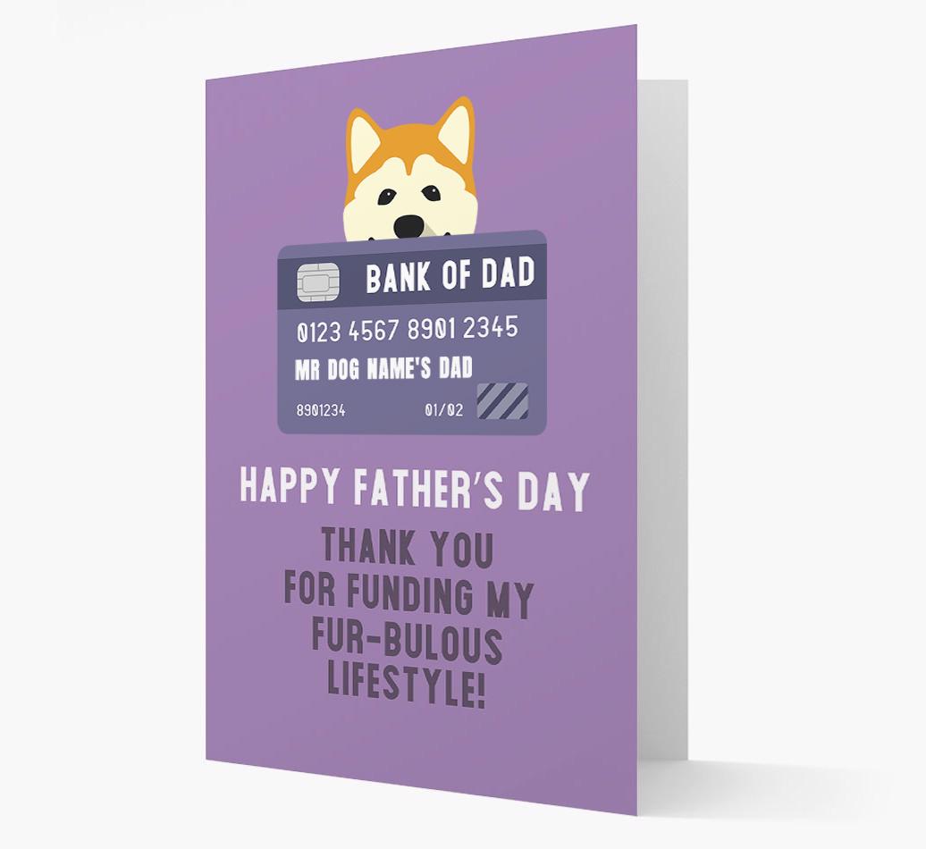 Personalised 'Bank of Dad' Card with {breedFullName} Icon