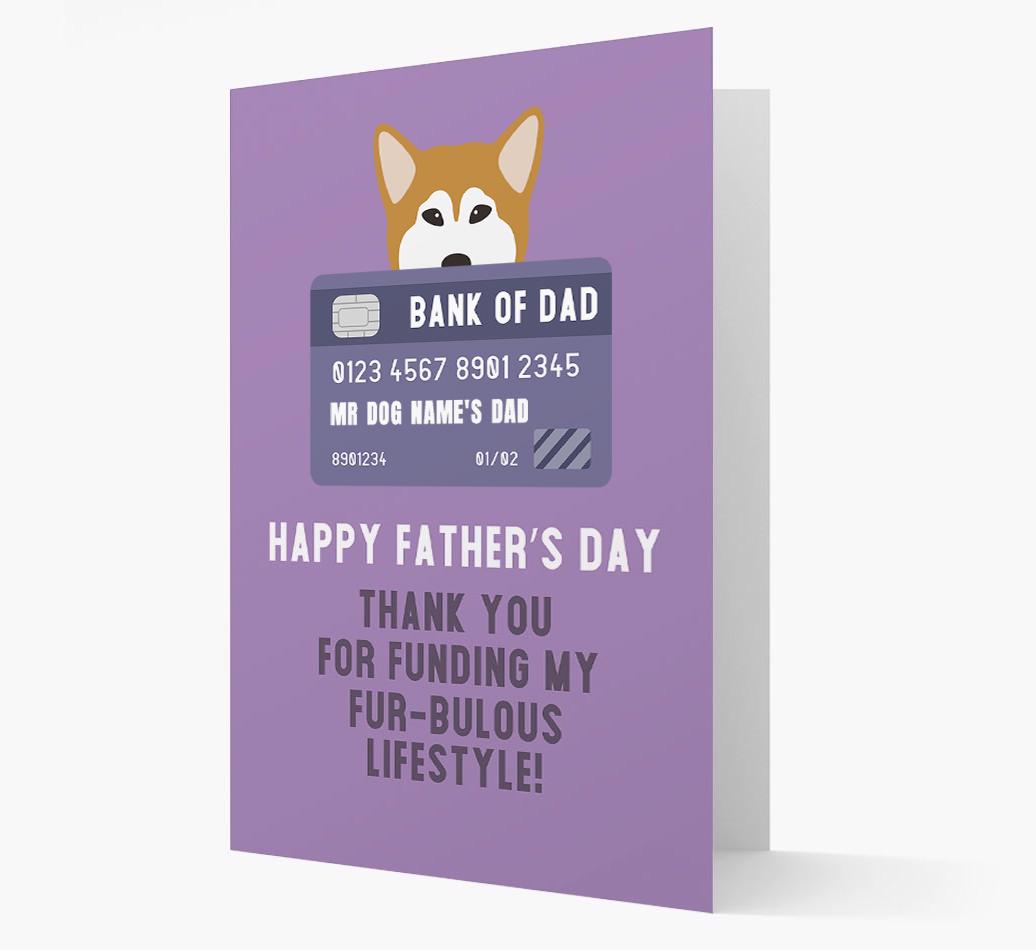 Personalised 'Bank of Dad' Card with {breedFullName} Icon