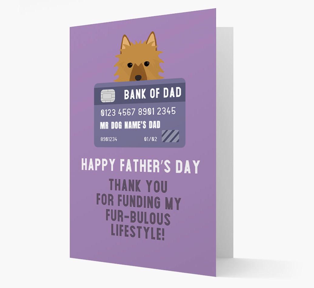 Personalised 'Bank of Dad' Card with {breedFullName} Icon