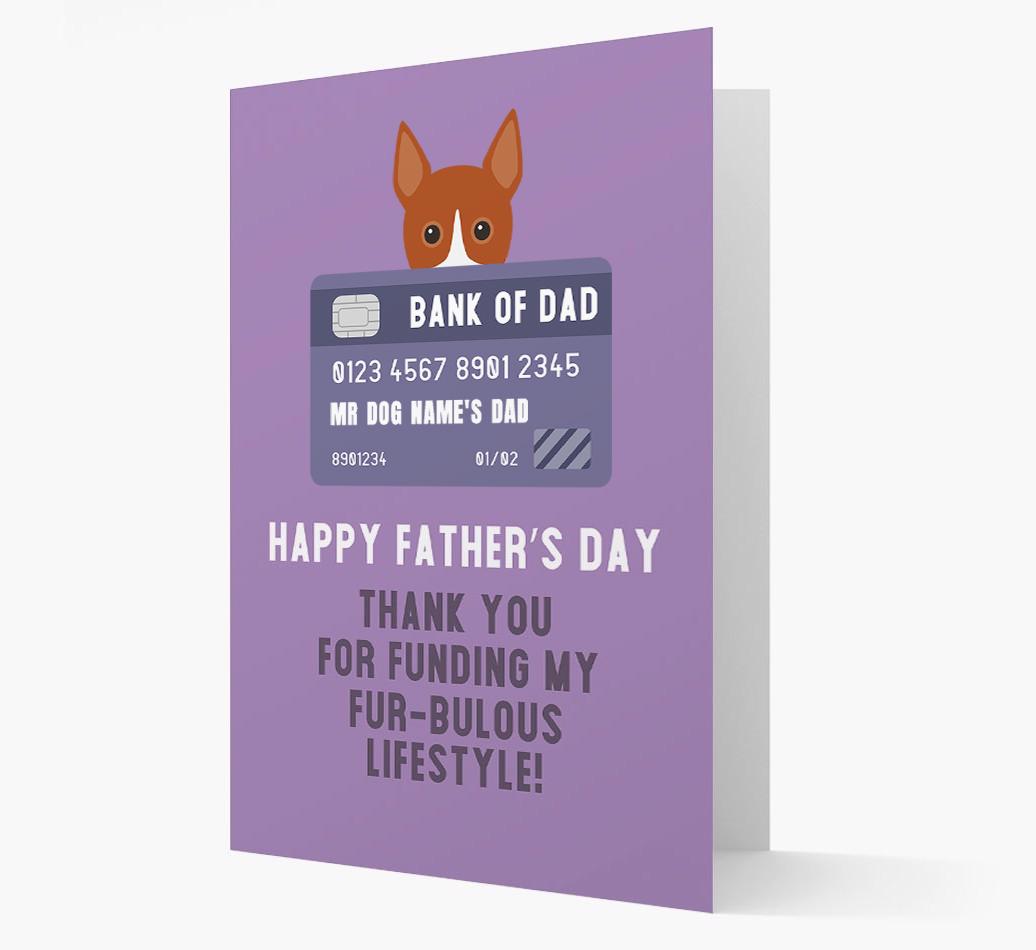 Personalised 'Bank of Dad' Card with {breedFullName} Icon