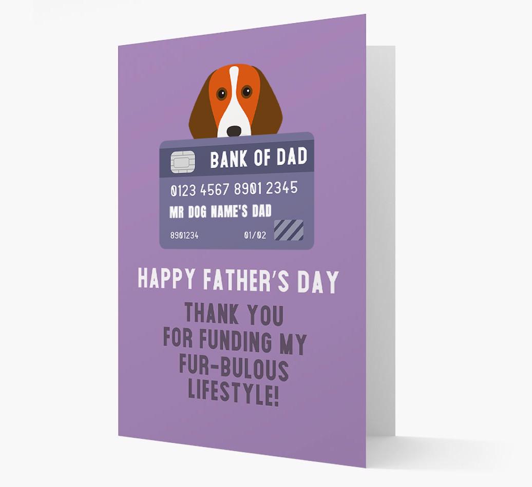 Personalised 'Bank of Dad' Card with {breedFullName} Icon