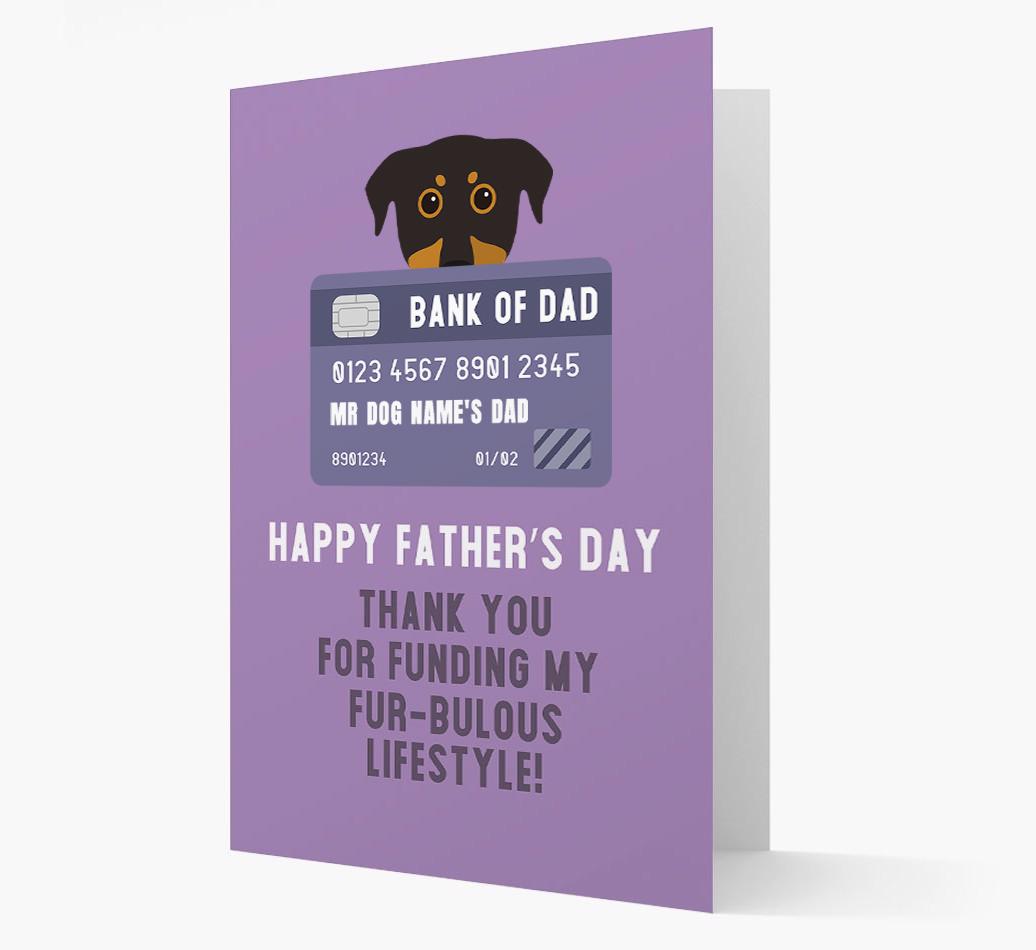 Personalised 'Bank of Dad' Card with {breedFullName} Icon