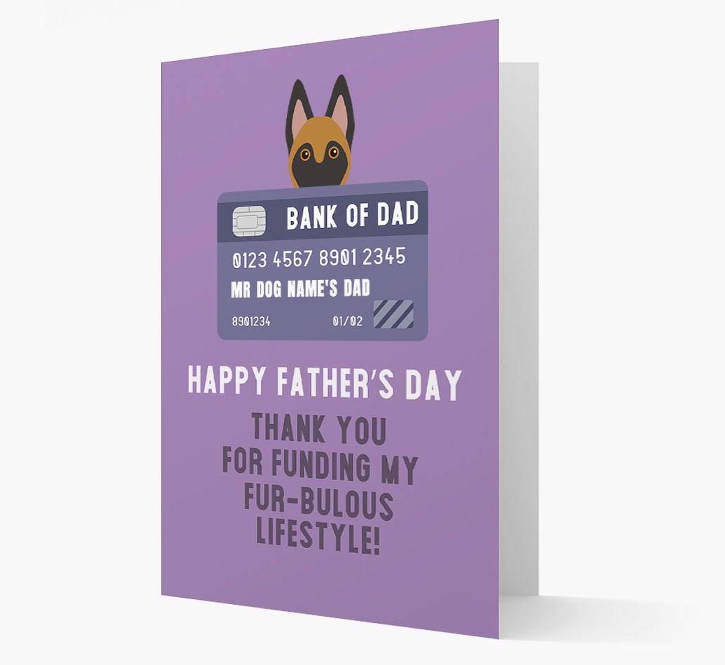 Personalised 'Bank of Dad' Card with {breedFullName} Icon