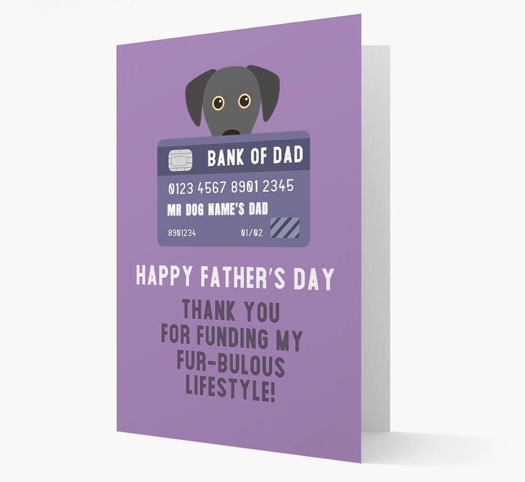 Personalised 'Bank of Dad' Card with {breedFullName} Icon