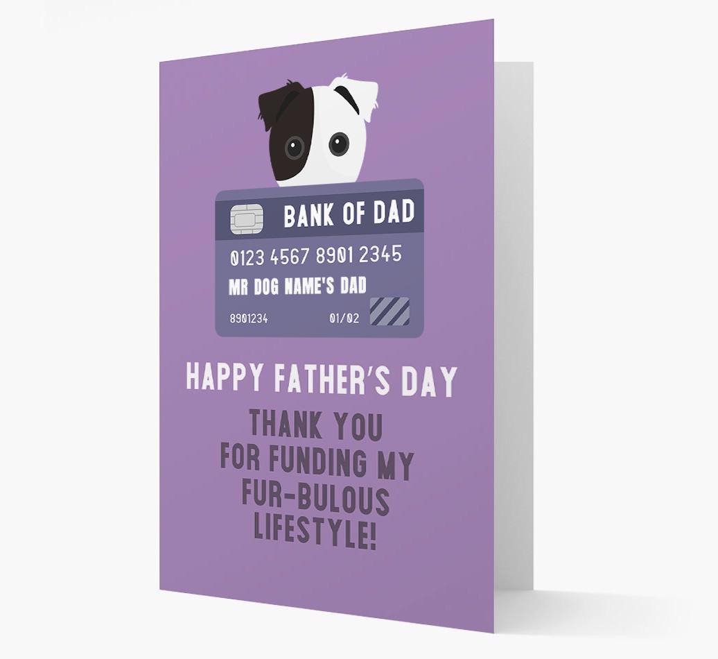 Personalised 'Bank of Dad' Card with {breedFullName} Icon