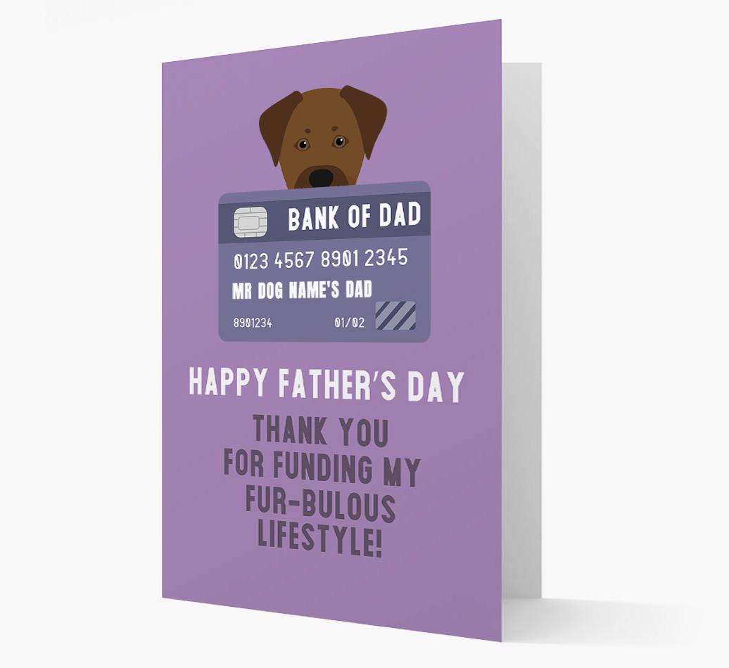Personalised 'Bank of Dad' Card with {breedFullName} Icon