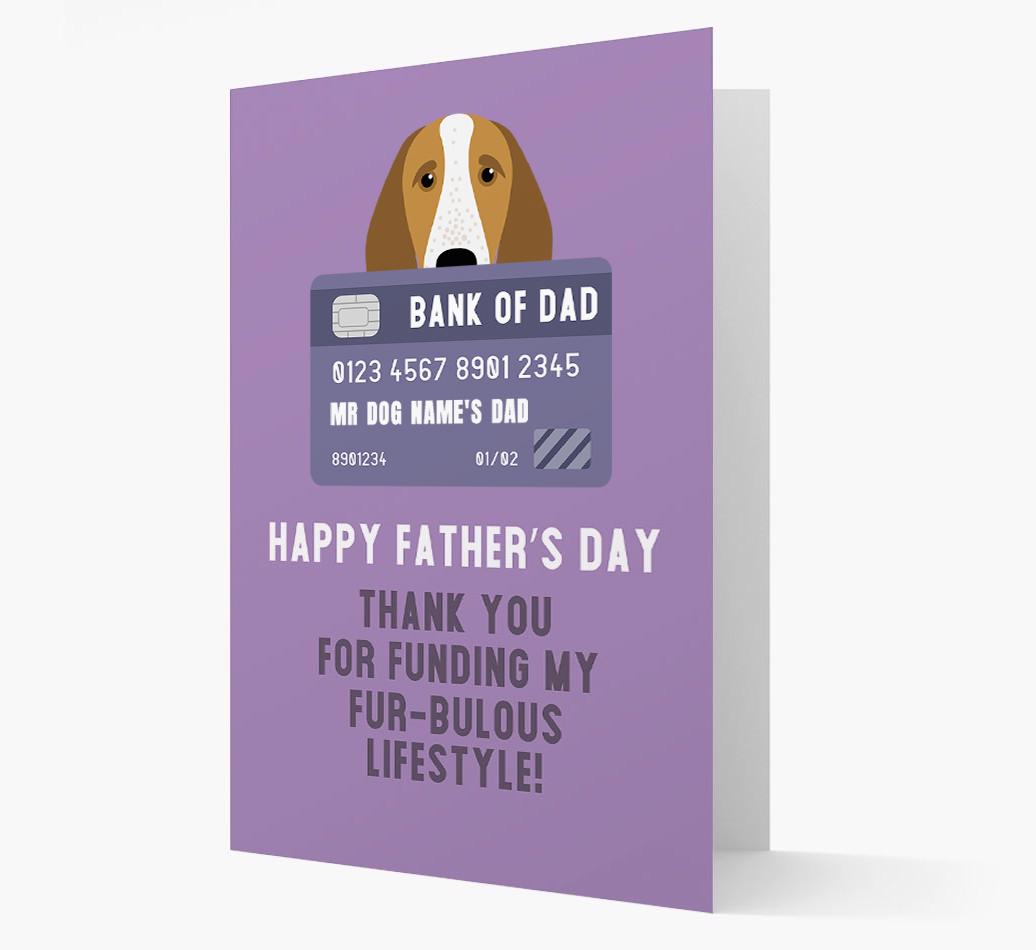 Personalised 'Bank of Dad' Card with {breedFullName} Icon
