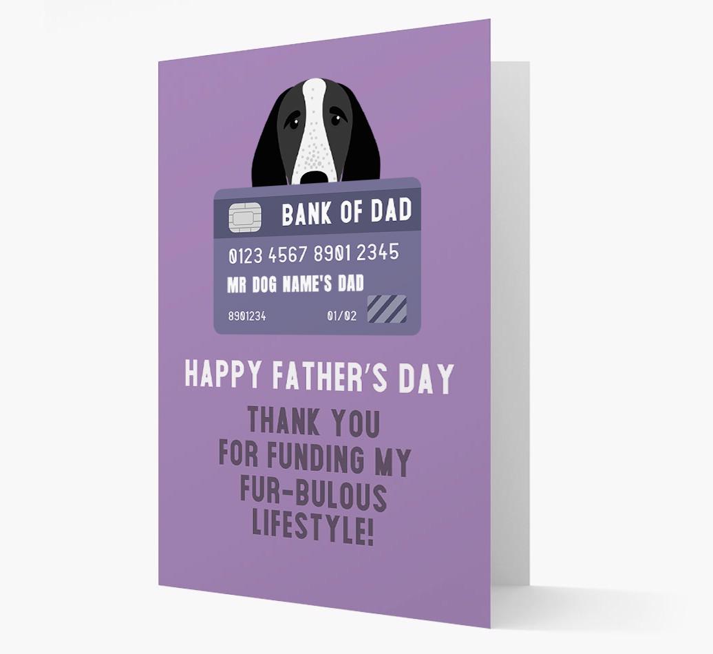 Personalised 'Bank of Dad' Card with {breedFullName} Icon