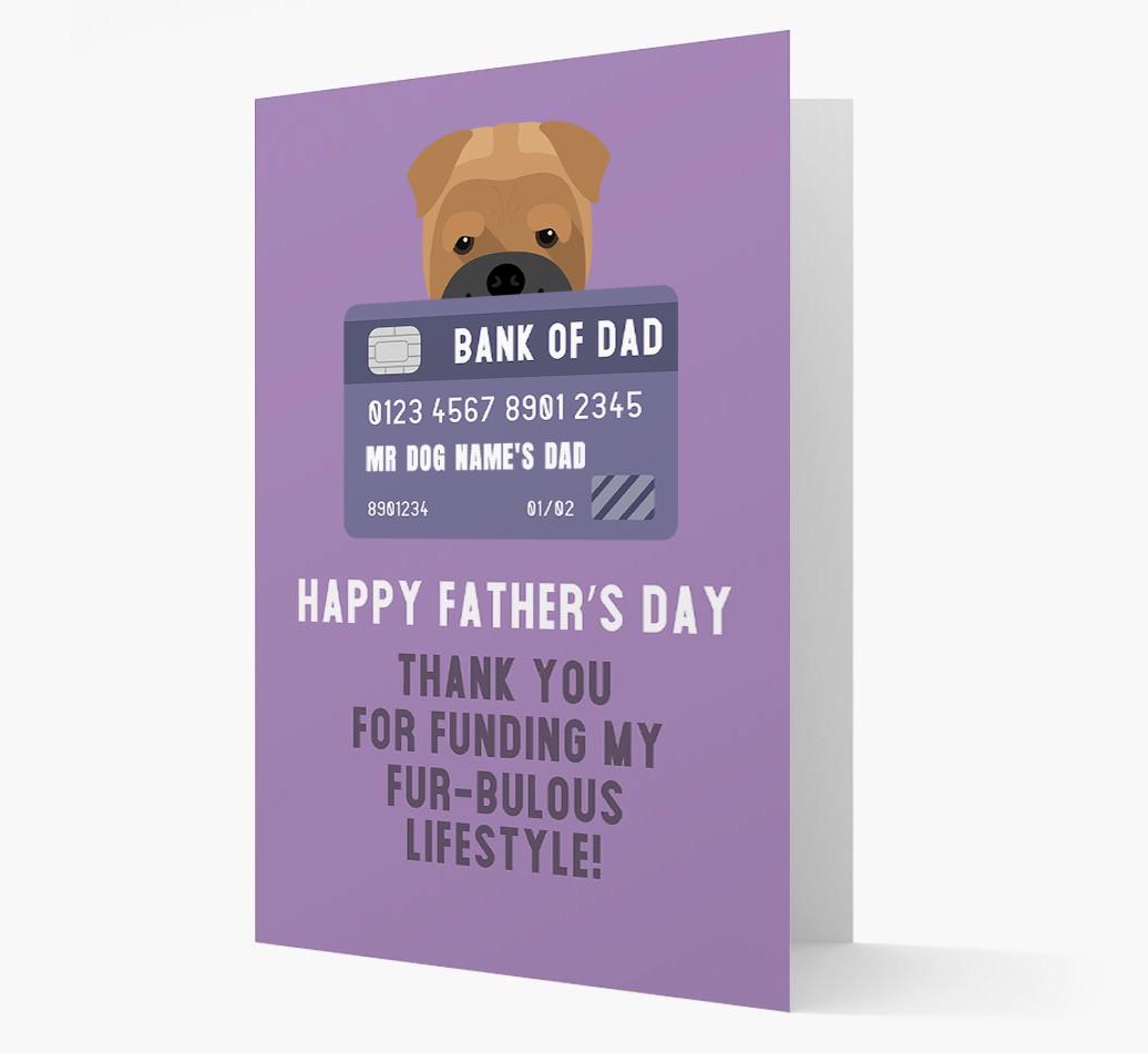 Personalised 'Bank of Dad' Card with {breedFullName} Icon