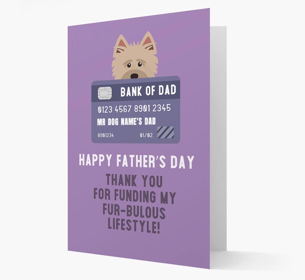Personalised 'Bank of Dad' Card with {breedFullName} Icon