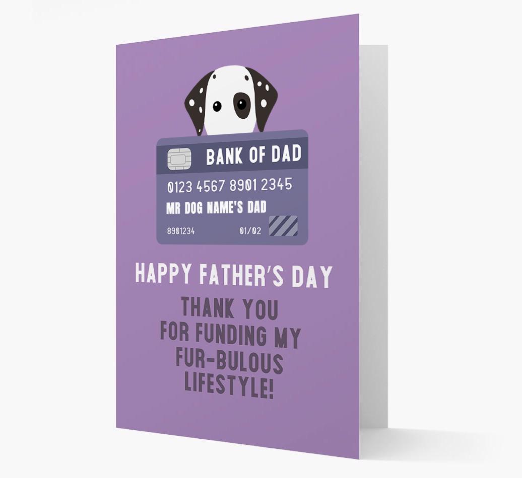 Personalised 'Bank of Dad' Card with {breedFullName} Icon