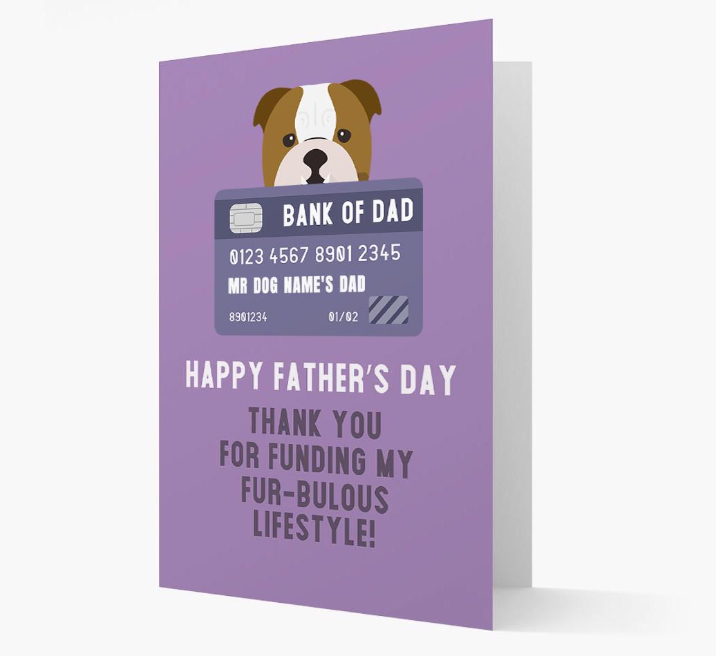 Personalised 'Bank of Dad' Card with {breedFullName} Icon