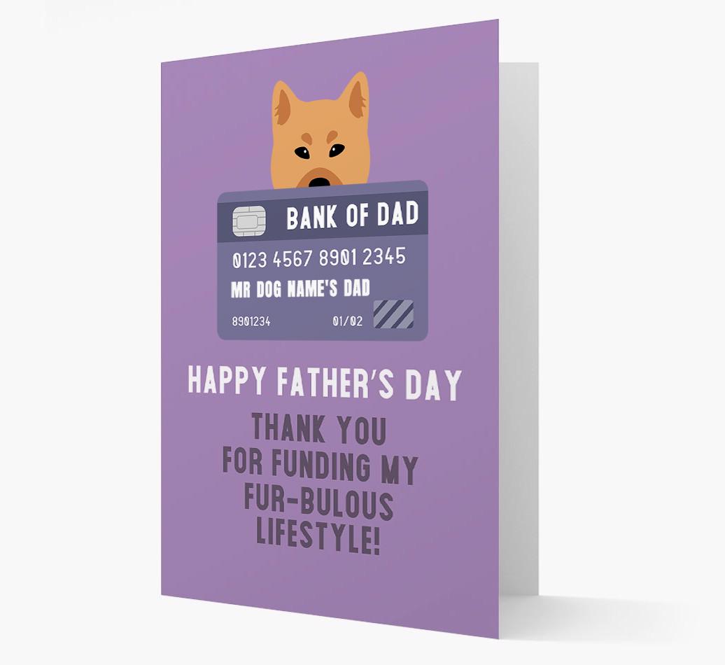 Personalised 'Bank of Dad' Card with {breedFullName} Icon