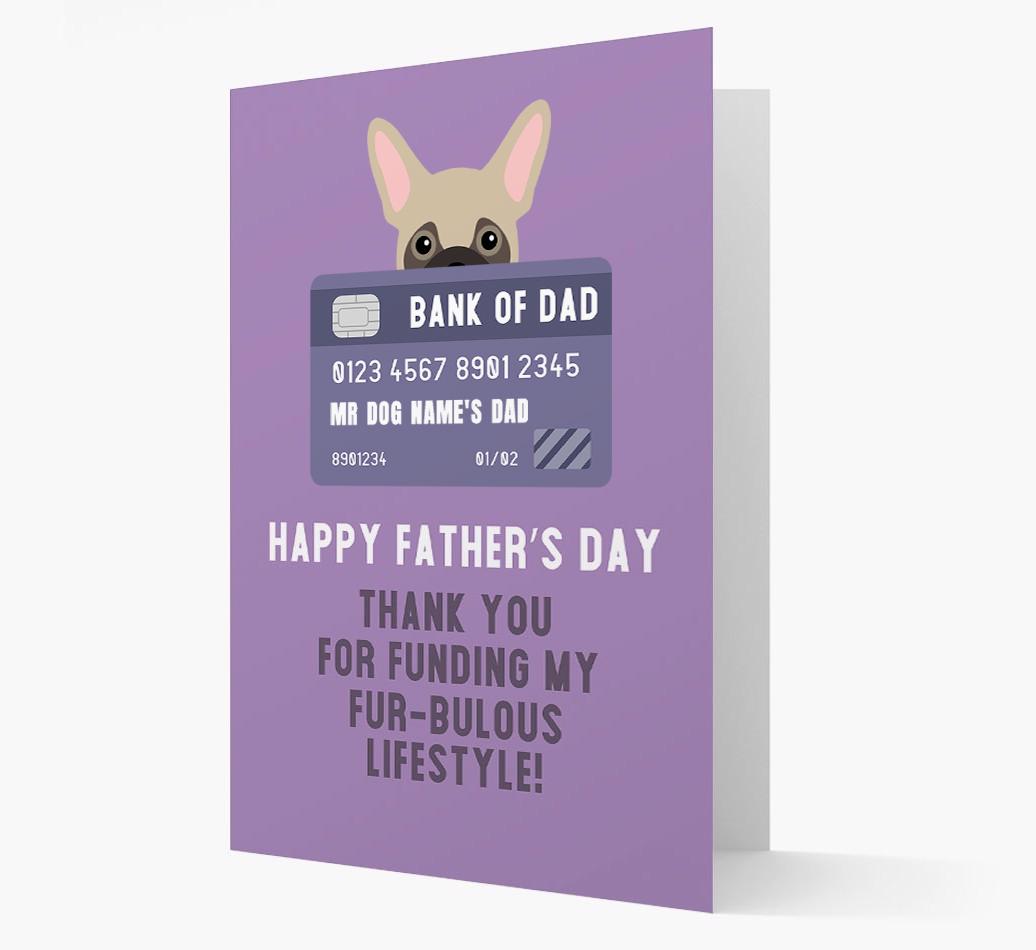Personalised 'Bank of Dad' Card with {breedFullName} Icon