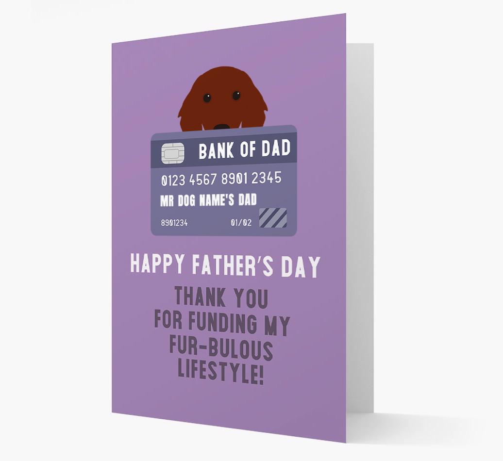 Personalised 'Bank of Dad' Card with {breedFullName} Icon