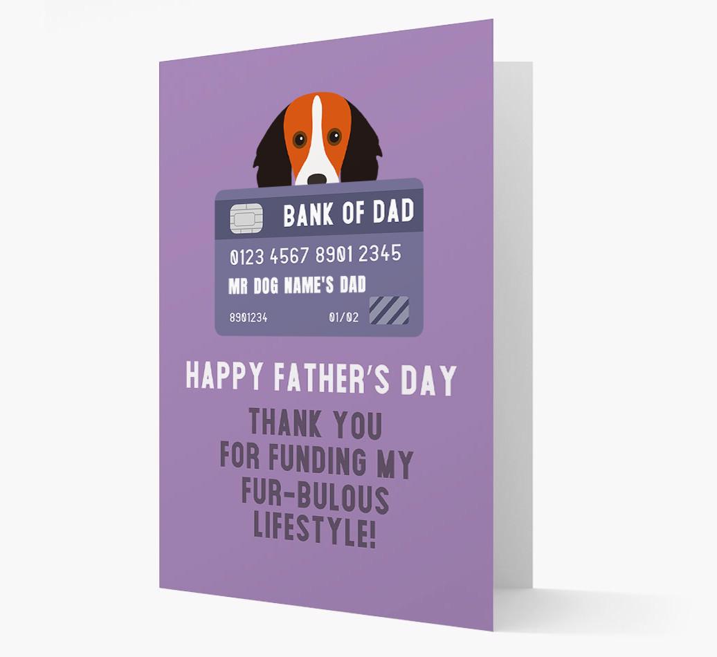 Personalised 'Bank of Dad' Card with {breedFullName} Icon