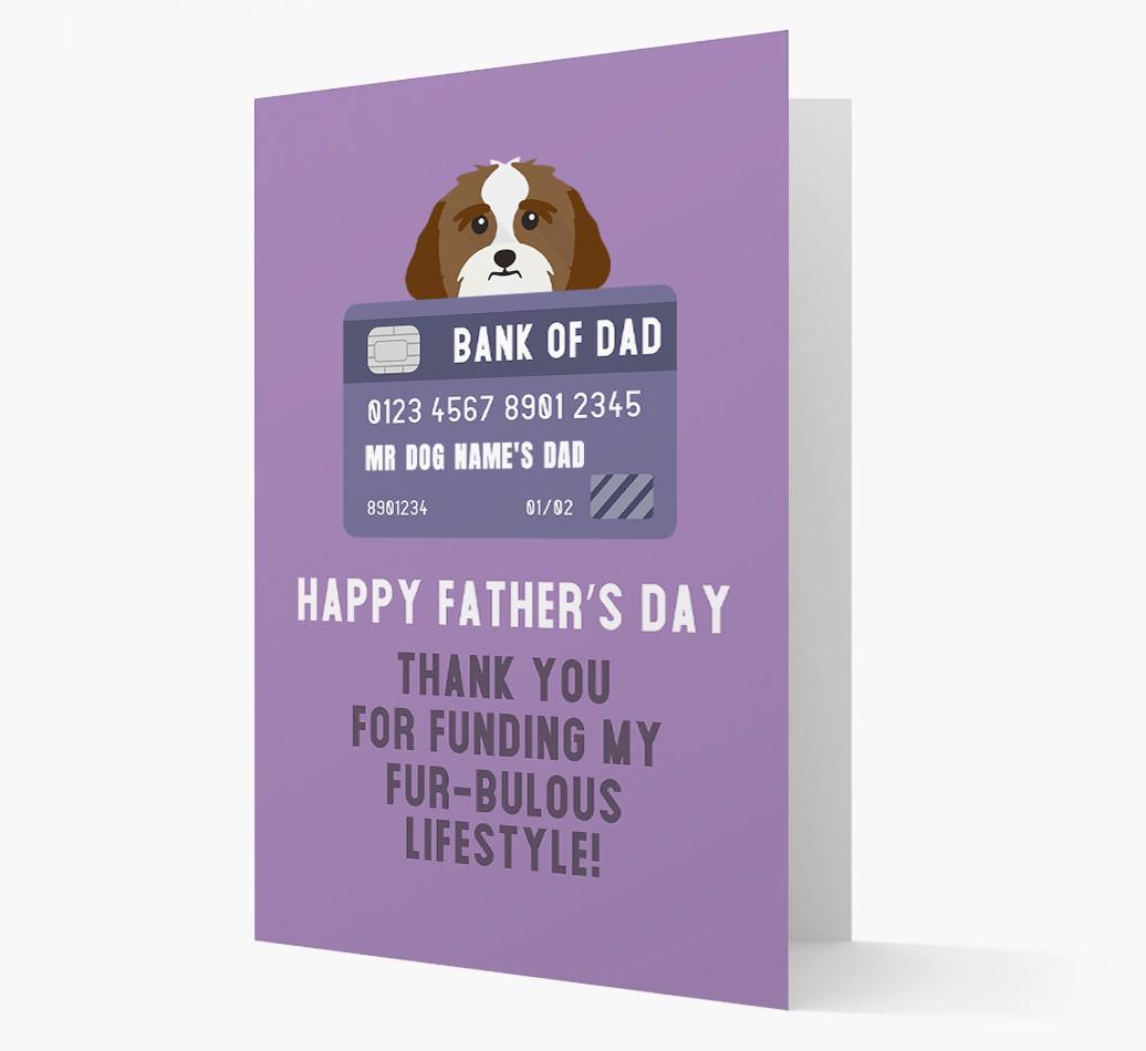 Personalised 'Bank of Dad' Card with {breedFullName} Icon