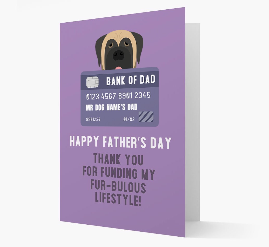 Personalised 'Bank of Dad' Card with {breedFullName} Icon