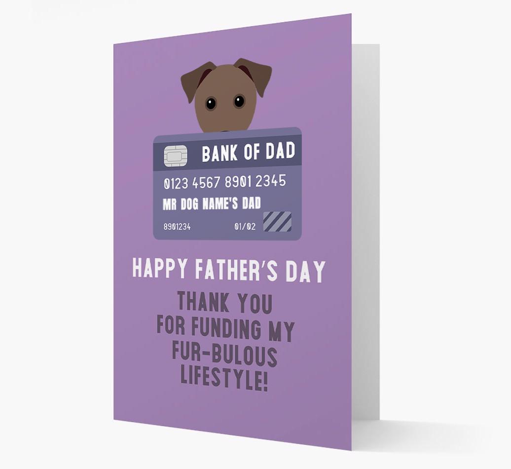 Personalised 'Bank of Dad' Card with {breedFullName} Icon